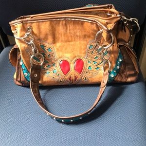 Brown leather purse